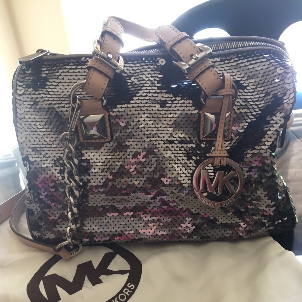 Michael Kors Silver Sequined Purse